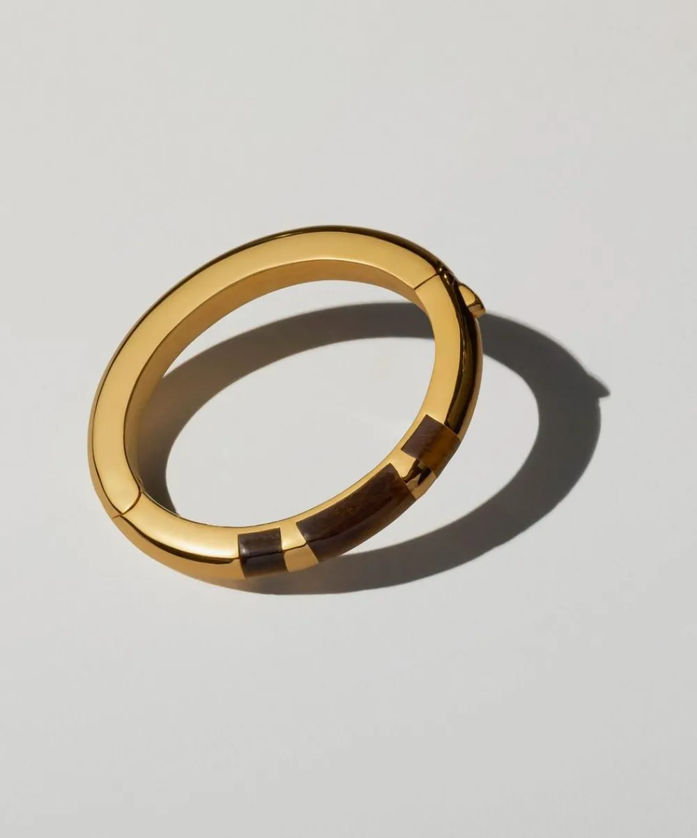 Monica Vinader Bracelets^Kate Young 18ct Gold-Plated Vermeil Silver Tigers Eye Bangle Bracelet