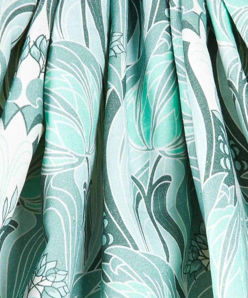 Liberty Interiors Furnishing Fabrics^Katherine Nouveau Emberton Linen in Jade