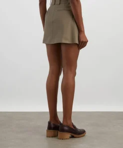 Loewe Skirts^Khaki Draped Cotton-Silk Skirt