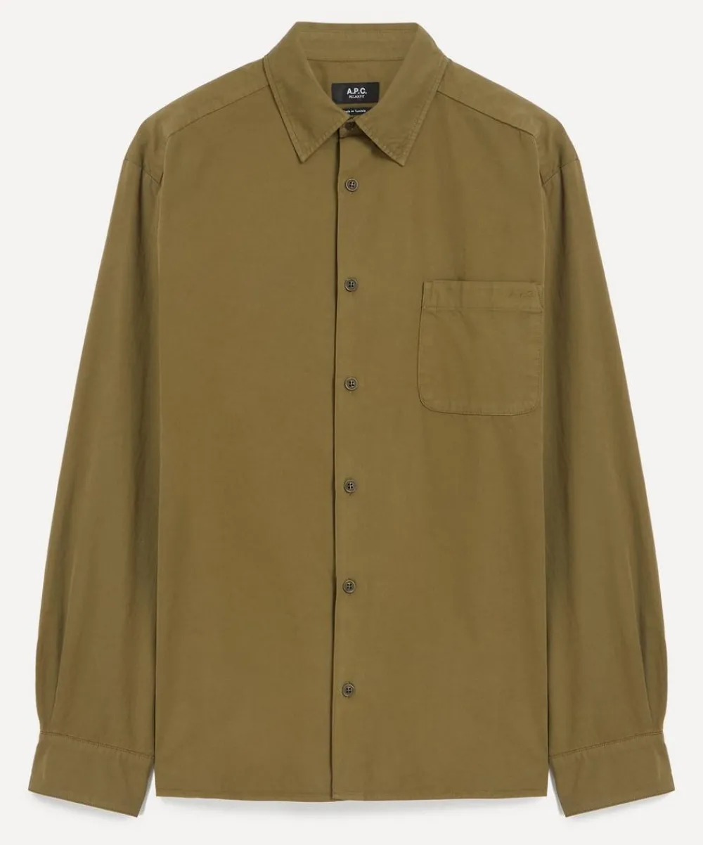 A.P.C. Shirts^Khaki Malo Cotton Shirt