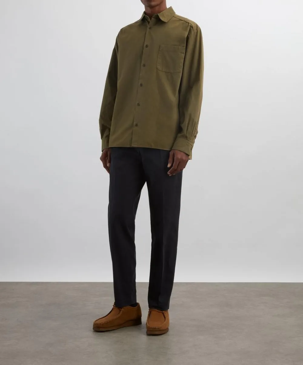 A.P.C. Shirts^Khaki Malo Cotton Shirt