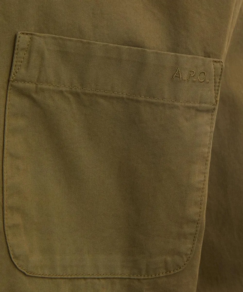 A.P.C. Shirts^Khaki Malo Cotton Shirt