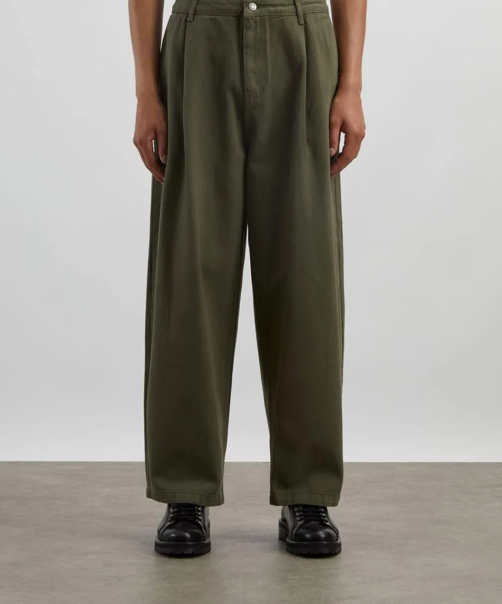 Le17septembre Trousers^Khaki One-Tuck Wide Denim Jeans