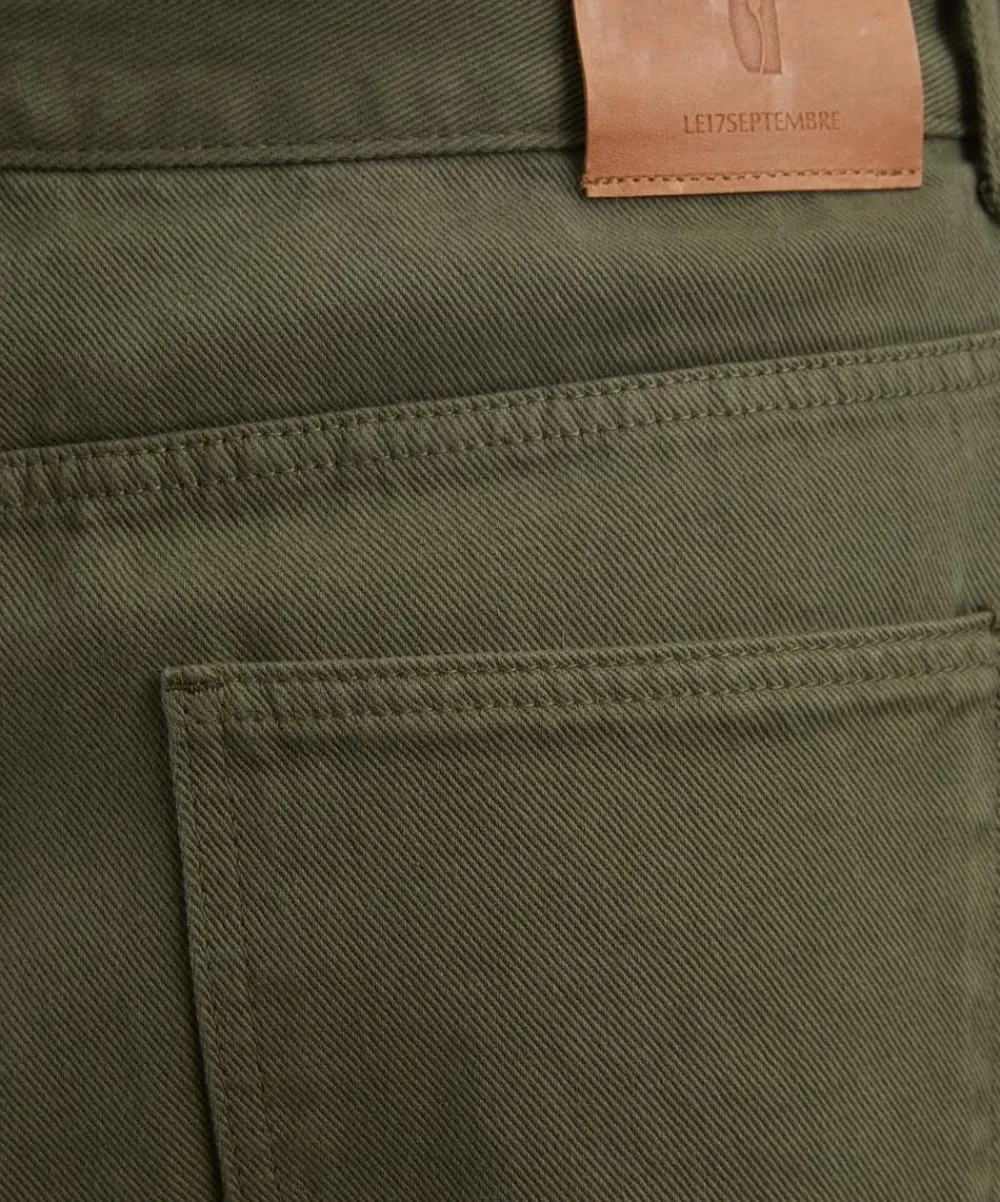Le17septembre Trousers^Khaki One-Tuck Wide Denim Jeans