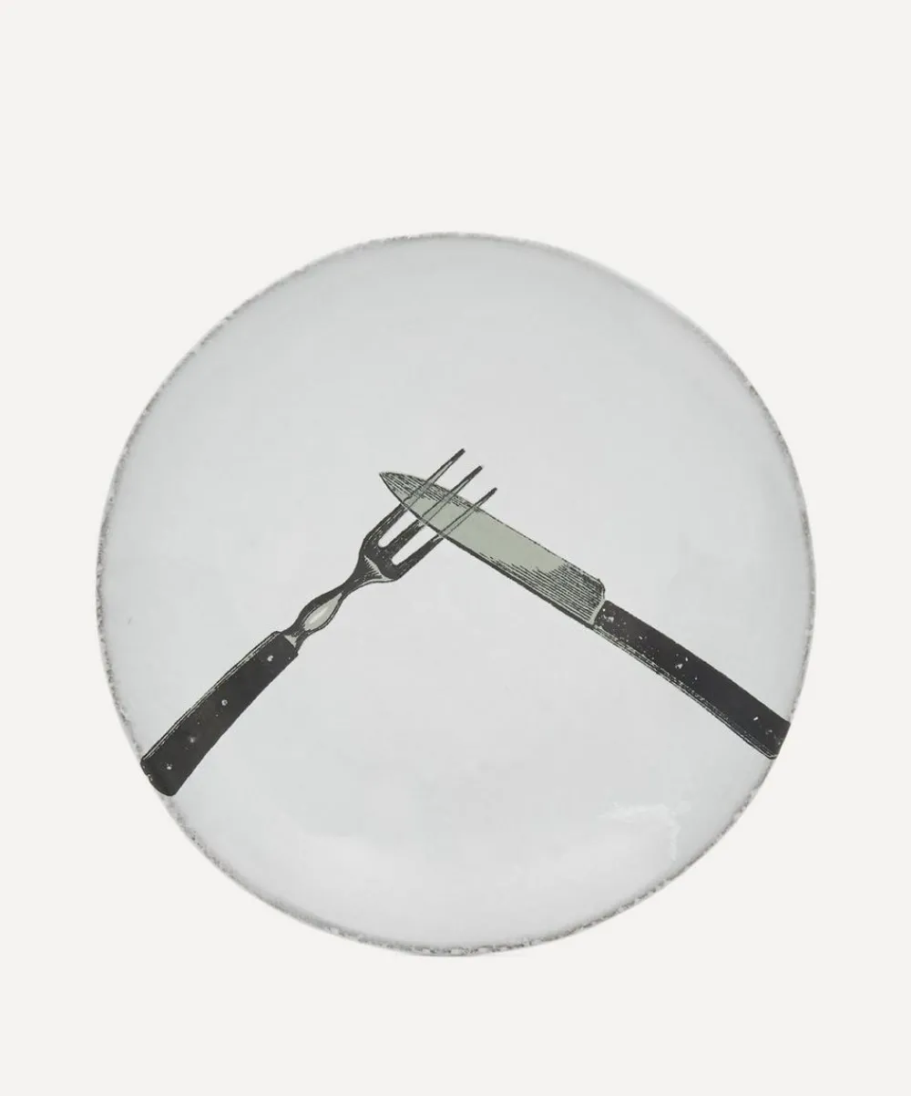 Astier de Villatte Tableware^Knife and Fork Saucer