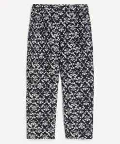 Wax London Trousers^Kurt Navy Flower Stamp Jacquard Trousers
