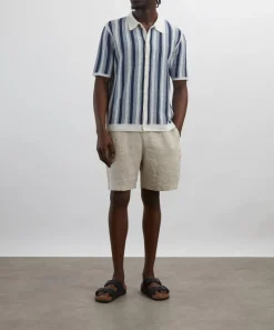 Wax London Shorts^Kurt Washed Beige Linen Shorts
