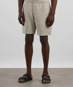 Wax London Shorts^Kurt Washed Beige Linen Shorts