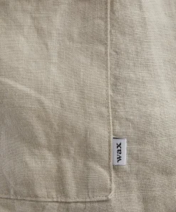 Wax London Shorts^Kurt Washed Beige Linen Shorts