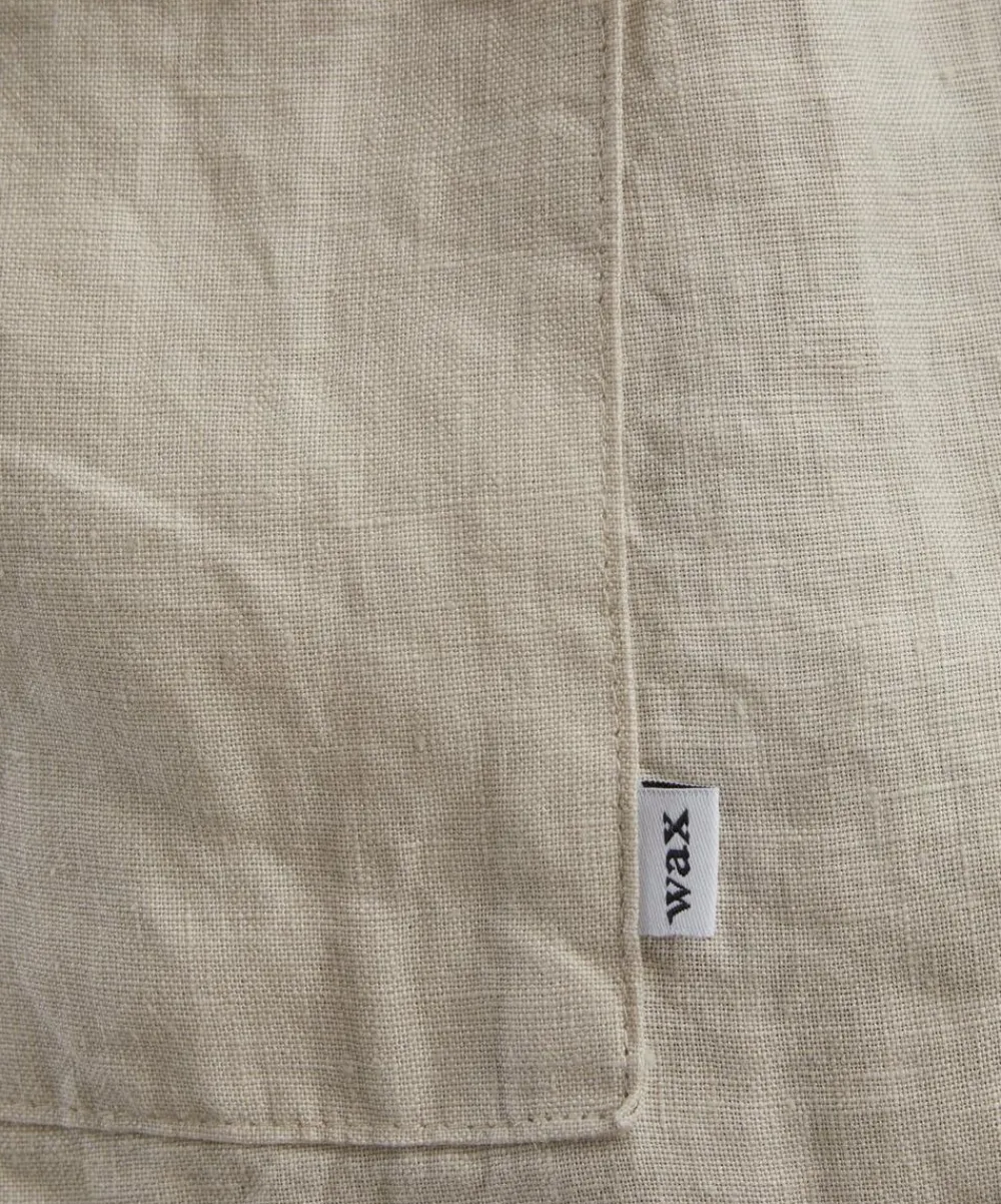 Wax London Shorts^Kurt Washed Beige Linen Shorts