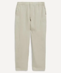 Wax London Trousers^Kurt Washed Beige Linen Trousers