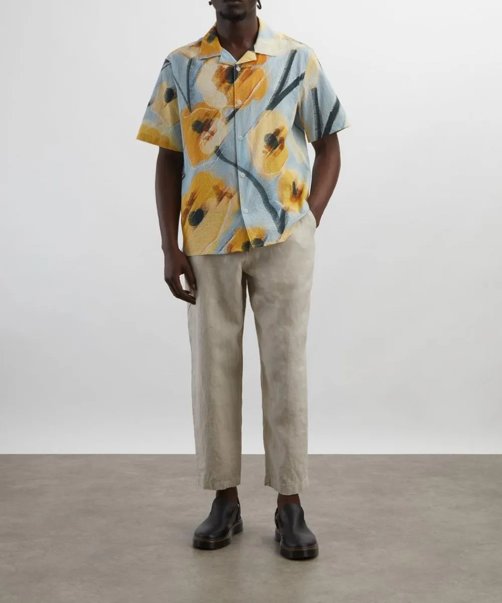 Wax London Trousers^Kurt Washed Beige Linen Trousers
