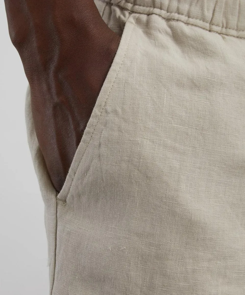 Wax London Trousers^Kurt Washed Beige Linen Trousers