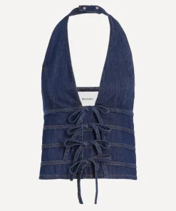 Reformation Tops^Kyleigh Denim Halter Top