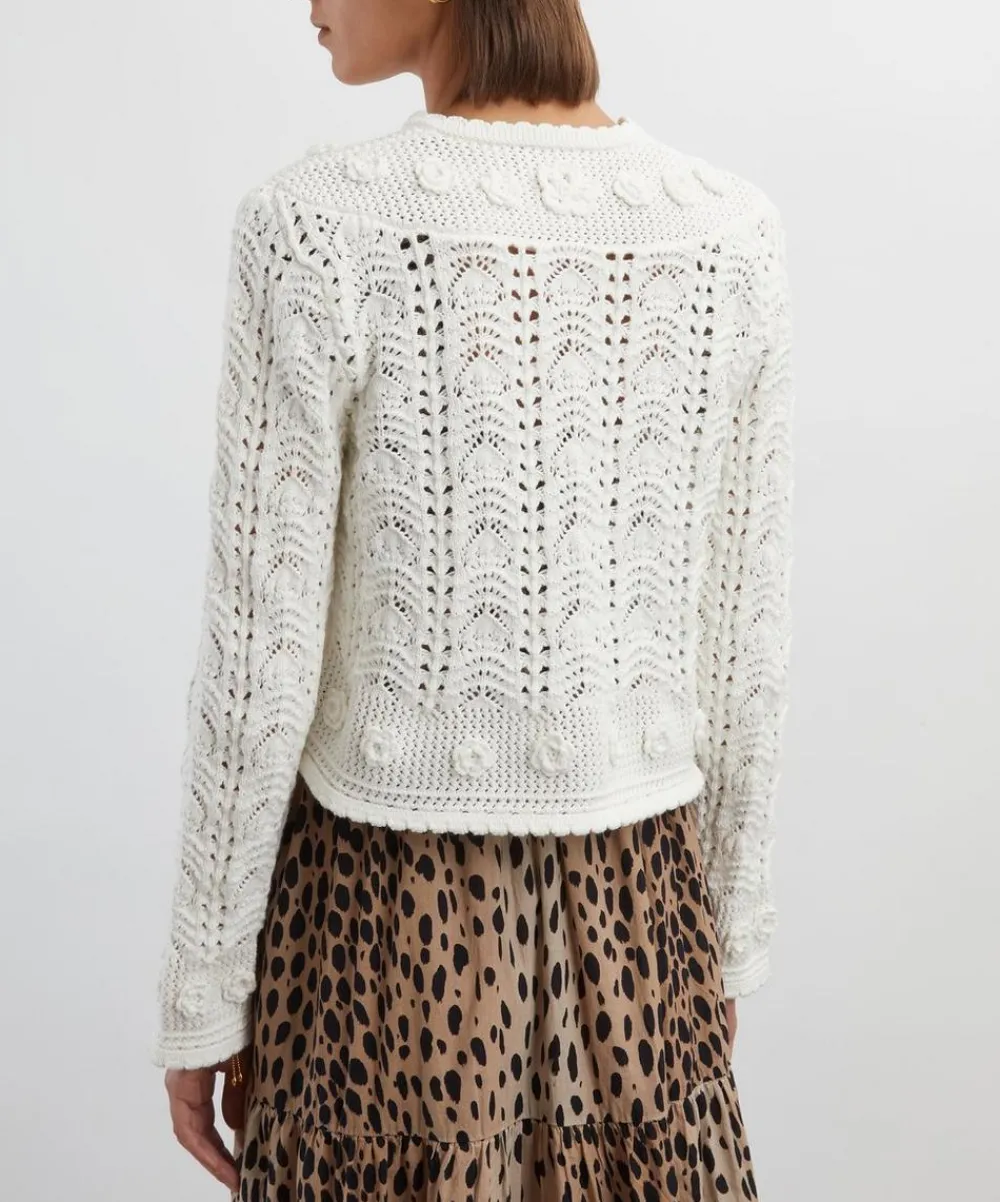 RIXO Knitwear^Kyra Cotton Crochet Cardigan