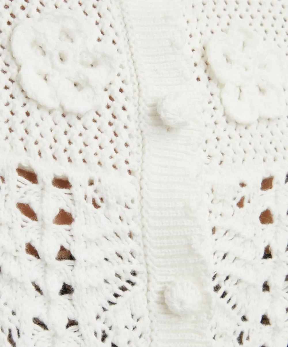 RIXO Knitwear^Kyra Cotton Crochet Cardigan