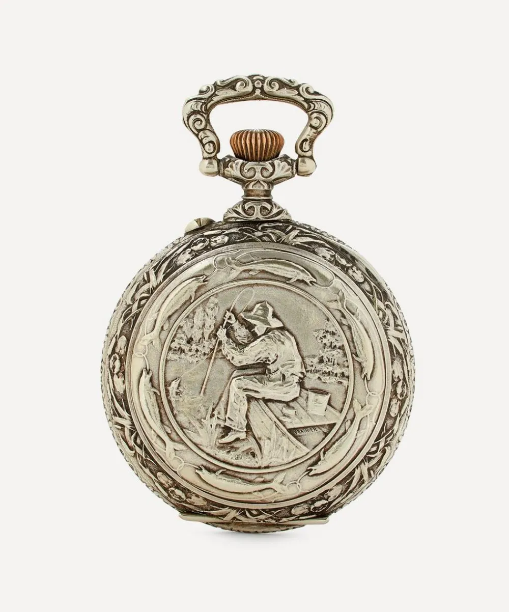 Designer Vintage Jewellery^Late Victorian Regulateur de Marine Silver Plate Clock
