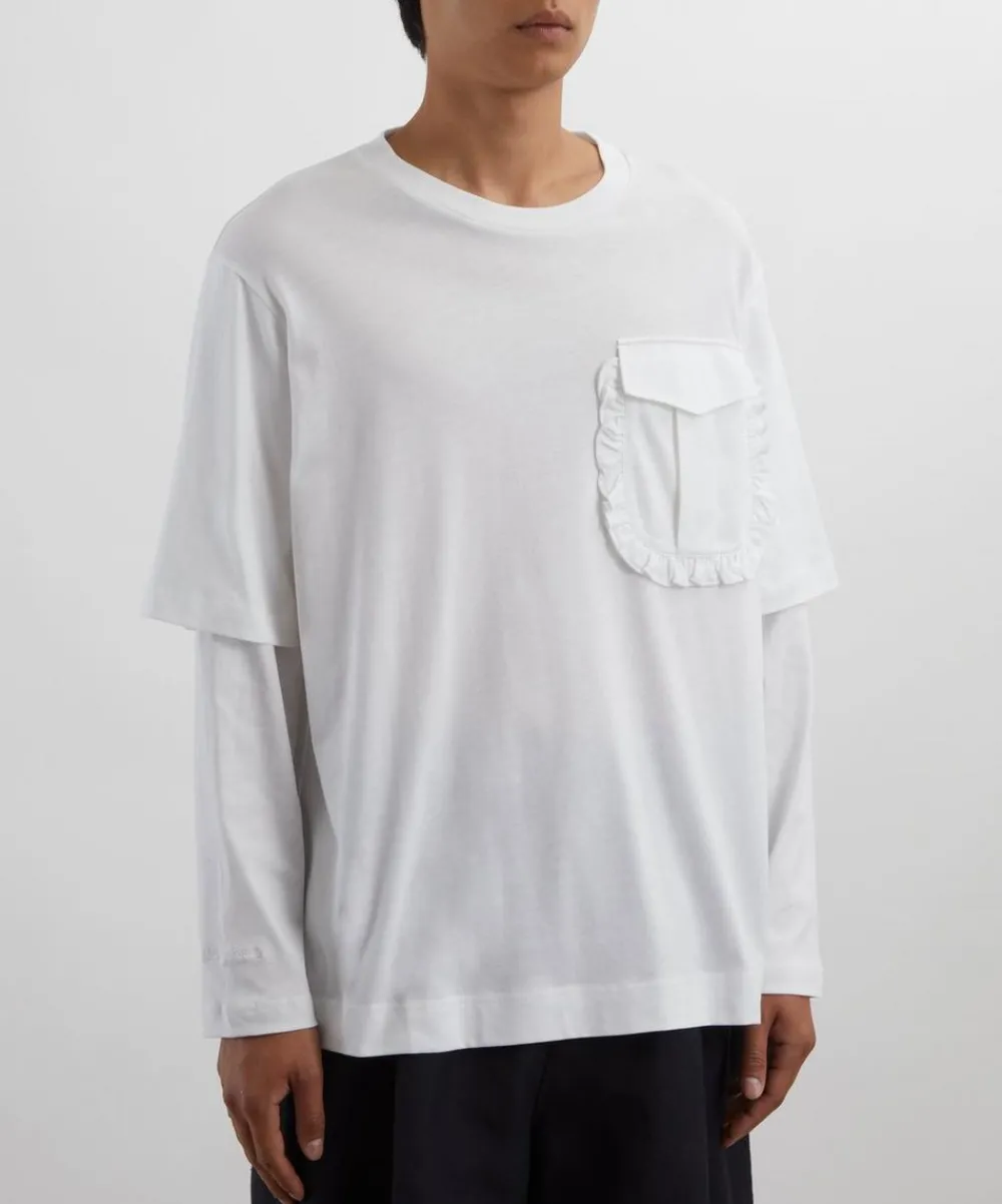 Simone Rocha Tops^Layered Ruffle Pocket Long-Sleeve T-Shirt