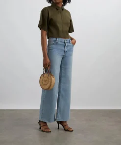 Frame Jeans^Le Slim Palazzo High-Rise Wide-Leg Jeans in Tribute
