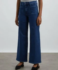 Frame Jeans^Le Slim Palazzo Modernist Pocket Wide Leg Jeans in Loner