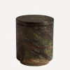 Soho Home Candles & Candle Holders^Leather and Oud Forest Green Marble Candle 250g