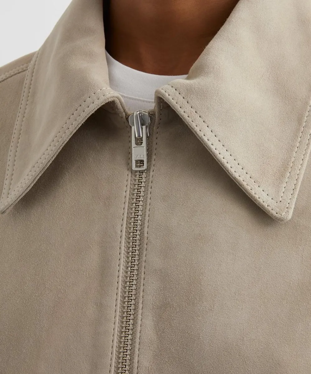 Ivy Oak Coats & Jackets^Lena Light Stone Suede Bomber Jacket