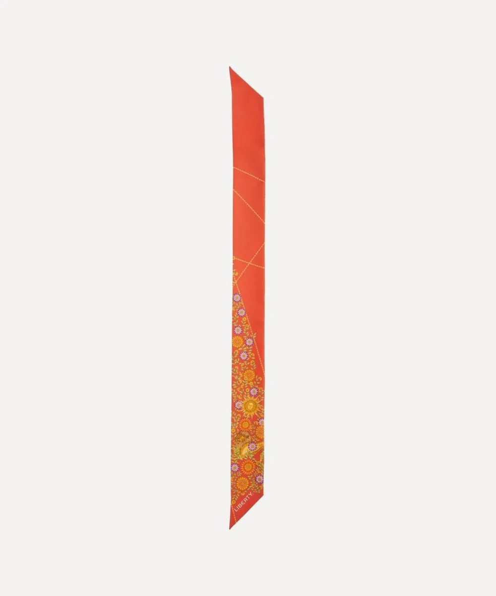 Liberty Scarves^Leo 5X88 Ribbonette Silk Scarf