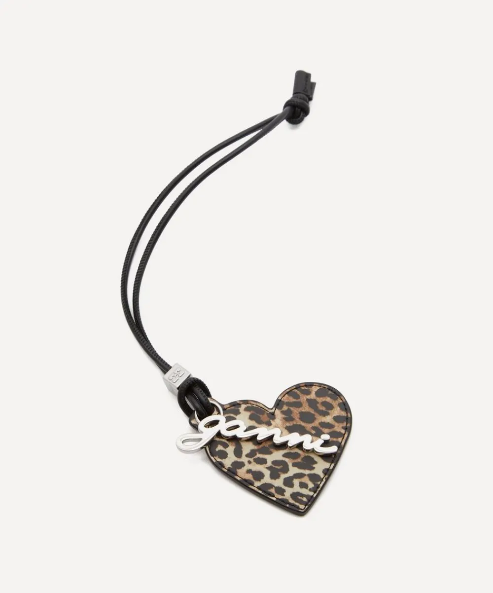 Ganni Travel Accessories^Leopard Bou Heart Mirror