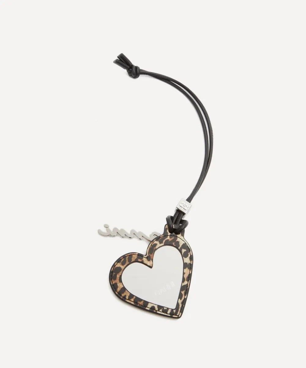 Ganni Travel Accessories^Leopard Bou Heart Mirror