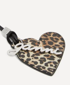 Ganni Travel Accessories^Leopard Bou Heart Mirror