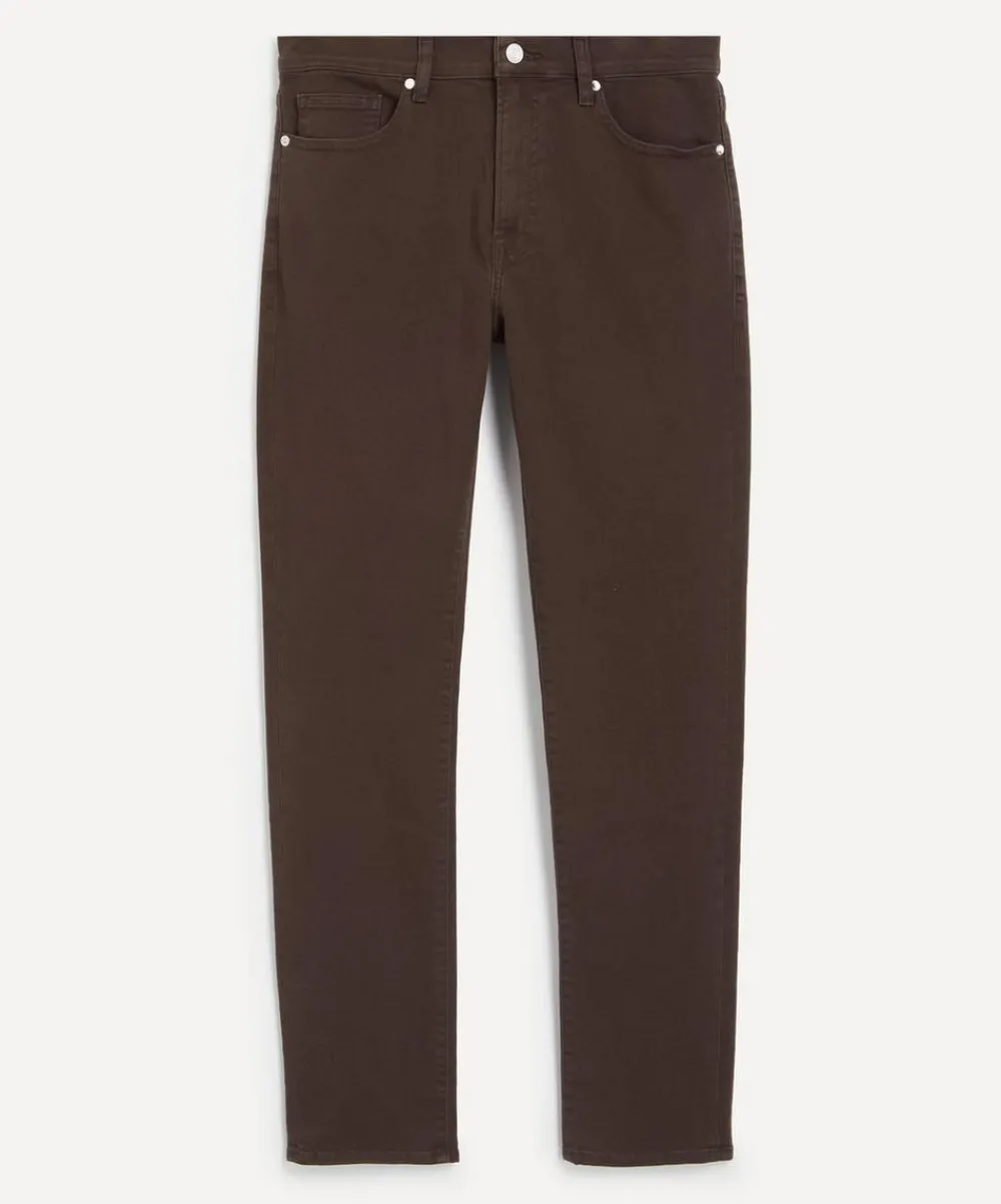 Frame Jeans^L’Homme Slim Jeans in Garage Dark Brown