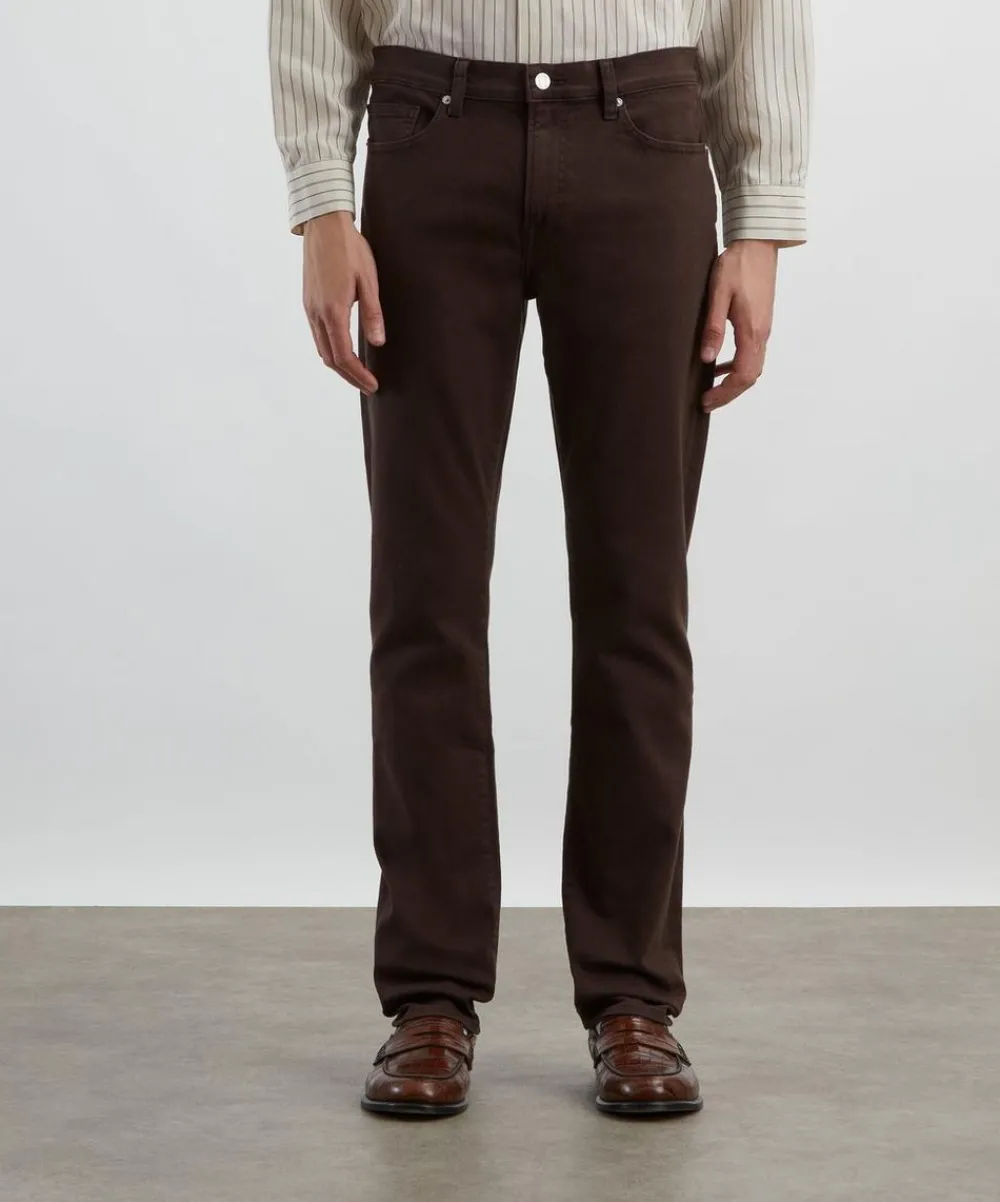 Frame Jeans^L’Homme Slim Jeans in Garage Dark Brown