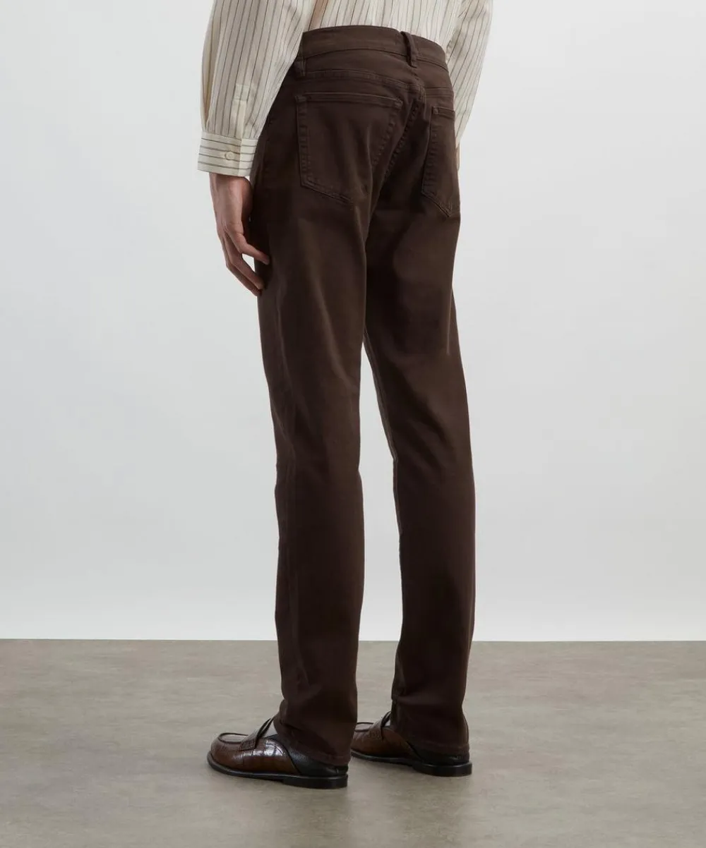 Frame Jeans^L’Homme Slim Jeans in Garage Dark Brown