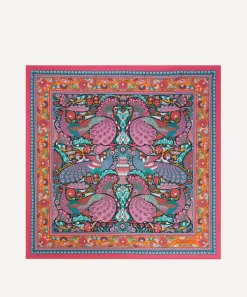 Liberty Scarves^London Peacock Garden 70 x 70 Silk Twill Scarf
