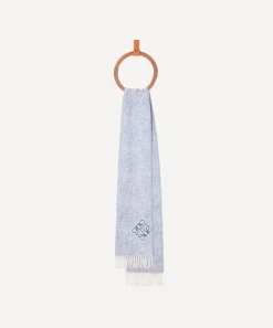Loewe Scarves^Light Blue Anagram Wool-Blend Scarf