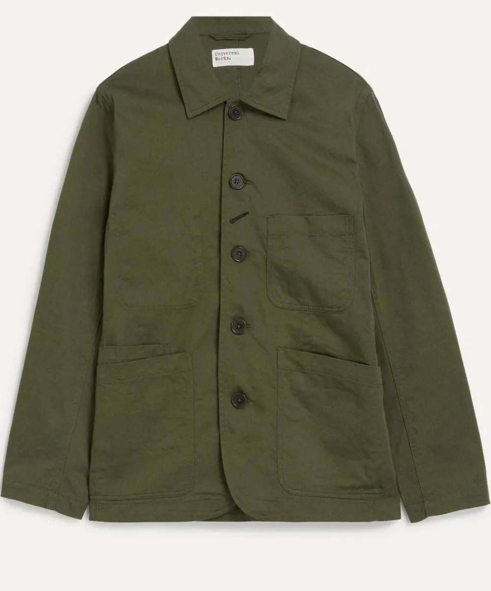 Universal Works Coats & Jackets^Light Olive Twill Bakers Jacket
