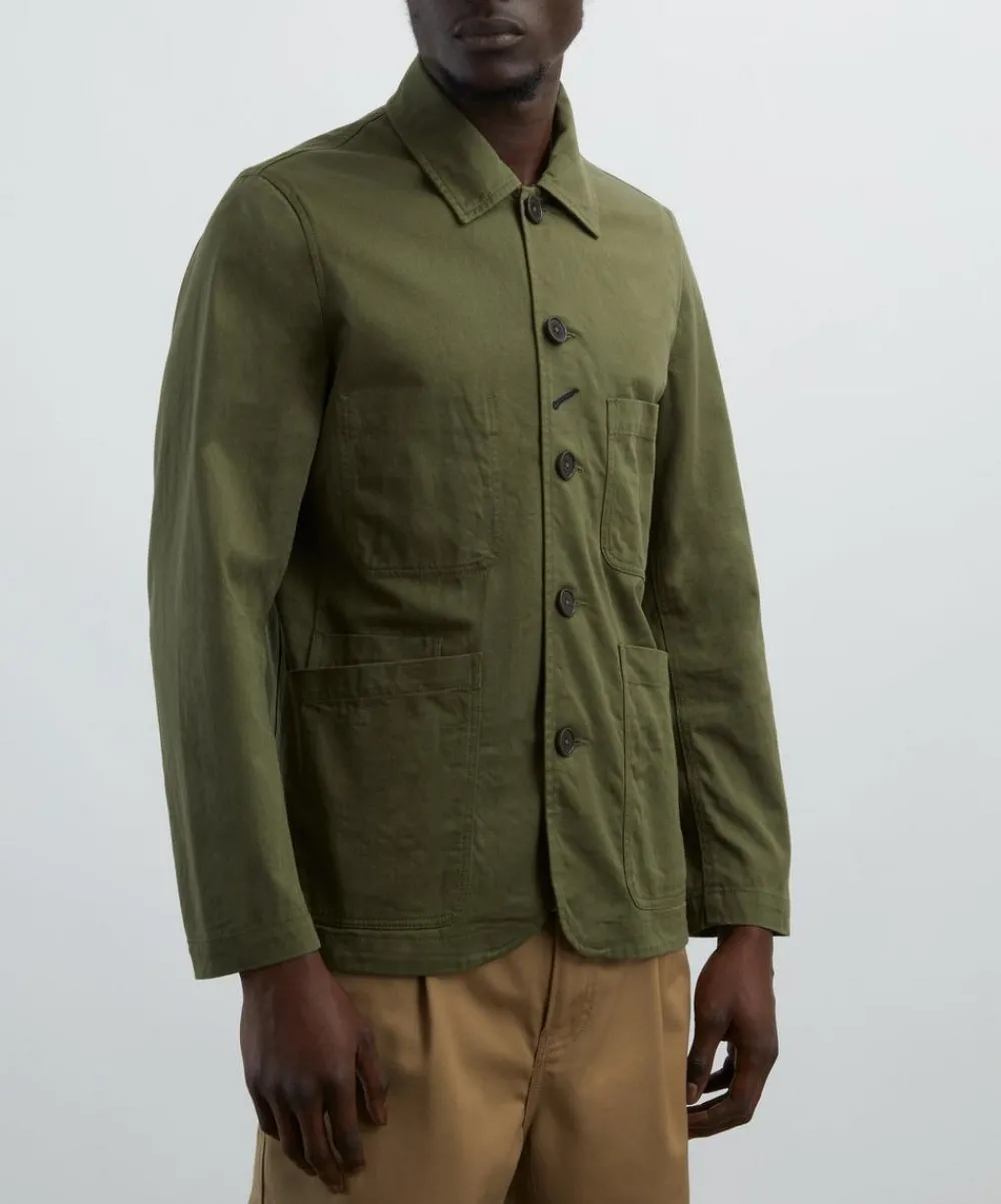 Universal Works Coats & Jackets^Light Olive Twill Bakers Jacket