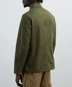 Universal Works Coats & Jackets^Light Olive Twill Bakers Jacket