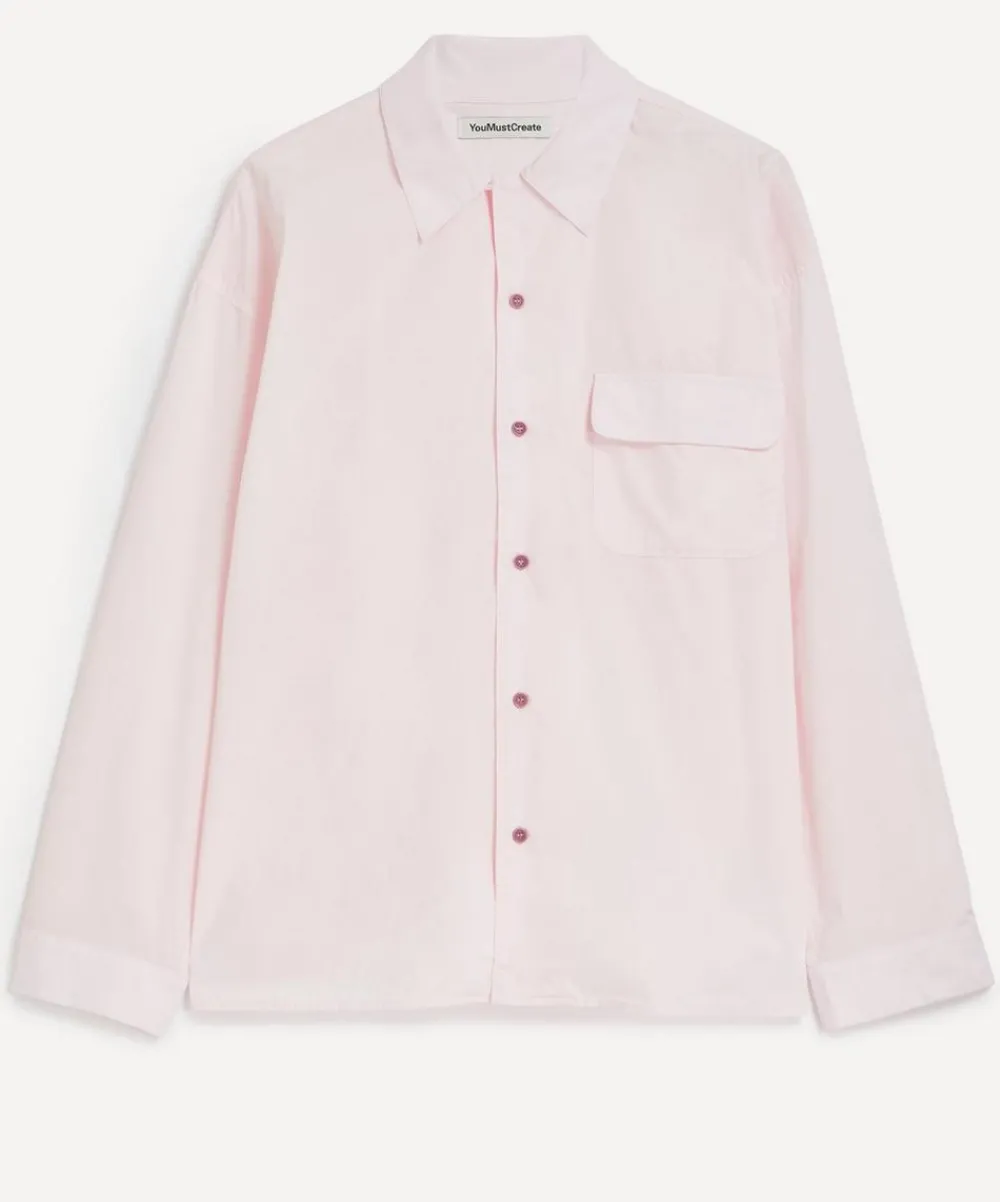 YMC Shirts^Light Pink Wray Boxy Long-Sleeve Shirt