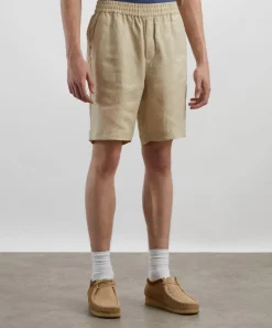 Sunspel Shorts^Light Sand Cotton-Linen Drawstring Shorts
