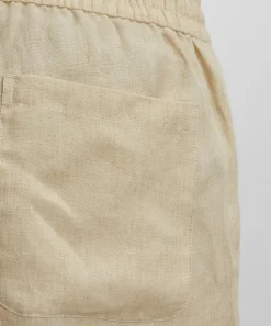 Sunspel Shorts^Light Sand Cotton-Linen Drawstring Shorts