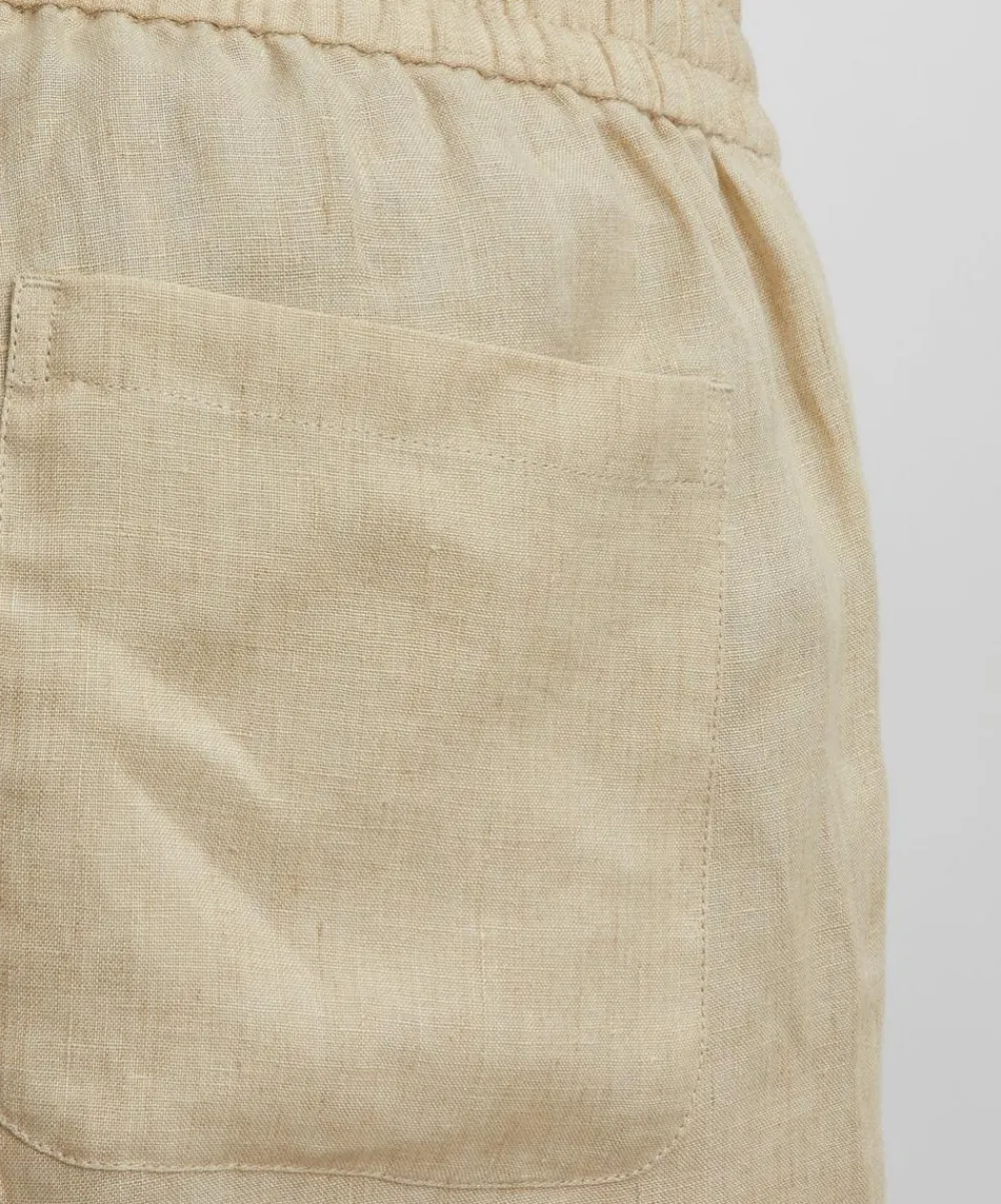 Sunspel Shorts^Light Sand Cotton-Linen Drawstring Shorts