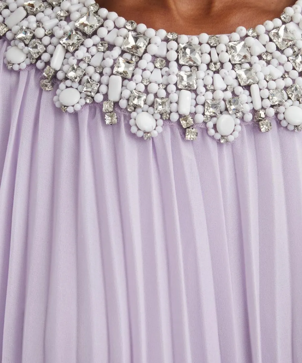 Self-Portrait Dresses^Lilac Chiffon Feather Midi Dress