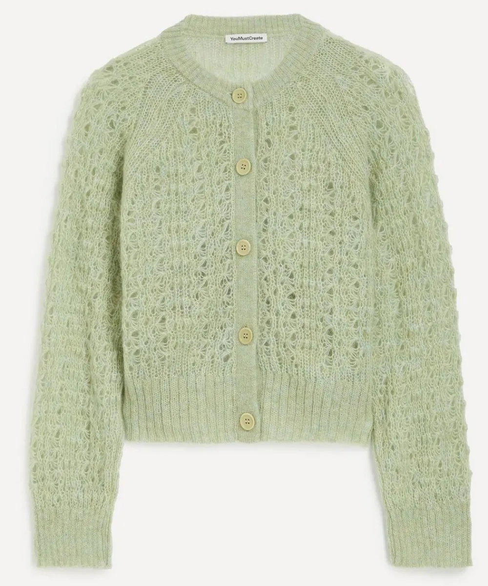 YMC Knitwear^Lime Foxtail Cardigan