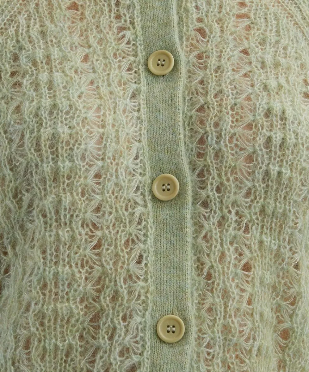YMC Knitwear^Lime Foxtail Cardigan