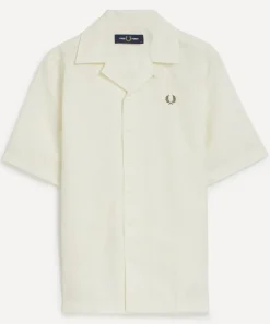 Fred Perry Shirts^Linen Blend Revere Collar Shirt