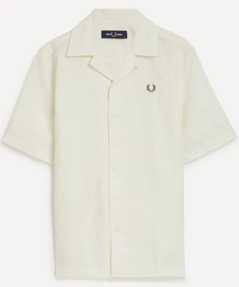 Fred Perry Shirts^Linen Blend Revere Collar Shirt
