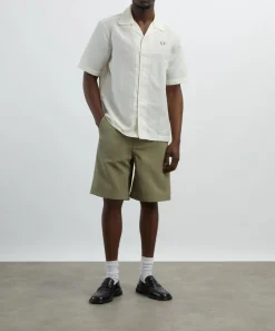 Fred Perry Shirts^Linen Blend Revere Collar Shirt