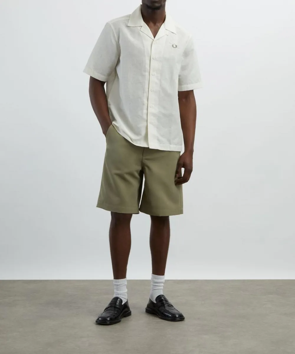 Fred Perry Shirts^Linen Blend Revere Collar Shirt