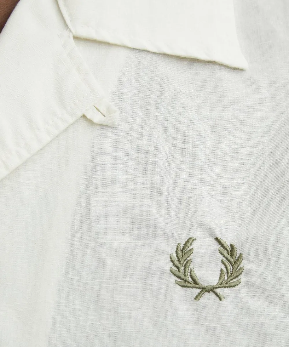 Fred Perry Shirts^Linen Blend Revere Collar Shirt